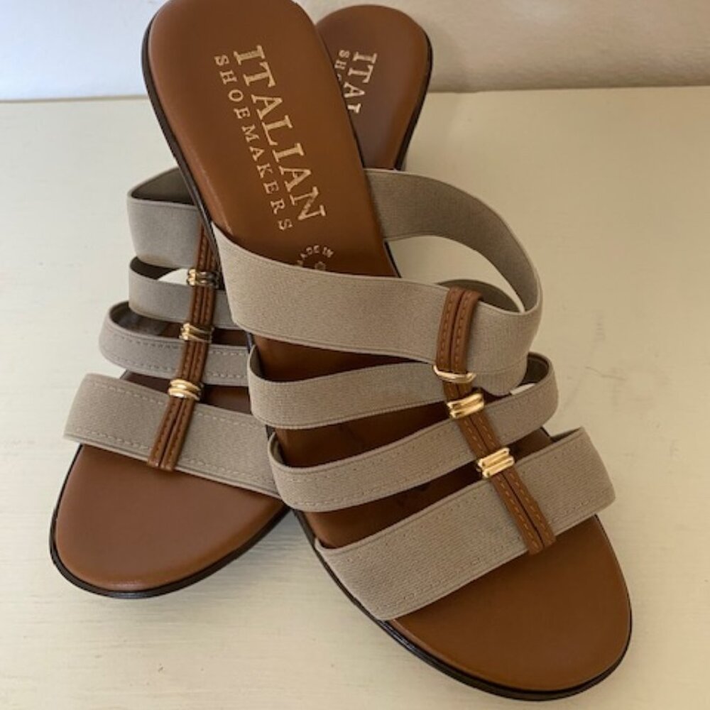 Italian Shoe Makers Wedge Sandal - Comfortable & Stretchy W9.5